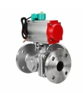 Кран шаровой DN.ru BV3232P(2pc)-FP-3WL-F-ISO-H Ду20 Ру16 HYMT, трехходовой L-тип, полнопроходной, фланцевый, корпус - нержавеющая сталь SS316, с пневмоприводом PA-DA-052, пневмораспределителем 4M310-08 24В NAMUR и магнитным переключателем ALS200D