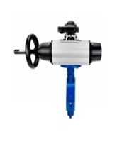 Затвор дисковый поворотный DN.ru WBV3434Pf-2W-Fb-R Ду200 Ру16, корпус - углеродистая сталь WCB, диск - углеродистая сталь WCB, футерованный PTFE, уплотнение - PTFE, с пневмоприводом PA-DA-105-1 и БКВ APL-210N