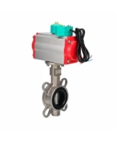 Затвор дисковый поворотный DN.ru WBV3232V-2W-Fb-H Ду50 Ру16, корпус - нержавеющая сталь 316L, диск - нержавеющая сталь 316L, уплотнение - VITON, с пневмоприводом PA-SA-083 и магнитным переключателем ALS200D