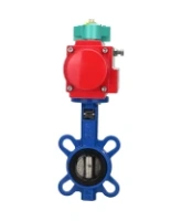 Затвор дисковый поворотный DN.ru WBV1413E-2W-Fb-H Ду40 Ру16, корпус - чугун GGG50, диск - чугун GGG40, уплотнение - EPDM, с пневмоприводом PA-SA-083 и магнитным переключателем ALS200D