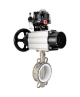 Затвор дисковый поворотный DN.ru WBV3232P-2W-Fb-H Ду125 Ру16, корпус - нержавеющая сталь 316L, диск - нержавеющая сталь 316L, PTFE, с пневмоприводом PA-DA-105-1 двойного действия, пневмораспределителем 4M310-08 DC24V, БКВ APL-510N EX, БПВ AFC2000