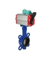 Затвор дисковый поворотный DN.ru WBV1132N-2W-Fb-H Ду40 Ру16 корпус - чугун GG25, диск - нержавеющая сталь 316L, уплотнение - NBR, с пневмоприводом PA-SA-083, пневмораспределителем 4M310-08 AC220V и магнитным переключателем ALS200D