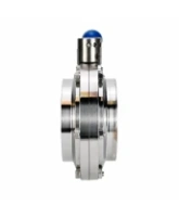 Затвор дисковый поворотный DN.ru WBV3131E-2W-W-H Ду125 Ру10, пищевая нержавеющая сталь 304, уплотнение - EPDM, под приварку, с рукояткой