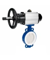 Затвор дисковый поворотный DN.ru WBV3434Pf-2W-Fb-R Ду200 Ру16, корпус - углеродистая сталь WCB, диск - углеродистая сталь WCB, футерованный PTFE, уплотнение - PTFE, с пневмоприводом PA-DA-105-1 и пневмораспределителем 4M310-08 AC220V