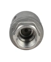 Клапан обратный DN.ru VCS3232P-T 3/4″ Ду20 Ру16 резьбовой, пружинный, корпус - нержавеющая сталь 316, диск - нержавеющая сталь 316, уплотнение - PTFE