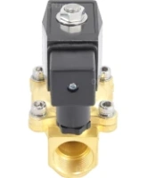 Клапан электромагнитный DN.ru VS200-VT-NC-220VAC 3/4″ Ду20 Ру10, соленоидный двухходовой, корпус - латунь, уплотнение - Viton, резьбовой, нормально-закрытый, прямого действия, катушка - 220В