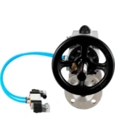 Кран шаровой DN.ru BV3232P(3pc)-FP-F-ISO-H Ду100 Ру25 фланцевый с ISO-фланцем, корпус - нержавеющая сталь 316, полнопроходной, уплотнение - PTFE, с пневмоприводом PA-DA-105-1, пневмораспределителем 4V320-08 AC220V