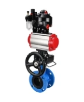 Затвор дисковый поворотный DN.ru WBV1313E-2W-F-H Ду100 Ру16 фланцевый, корпус - чугун GGG40, диск - чугун GGG40, EPDM, с пневмоприводом PA-DA-105, пневмораспределителем 4M310-08 AC220V, БКВ APL-510N EX, ручным дублером MON1-250-T26-ISO и БПВ AFC2000