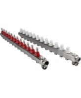 Коллекторная группа DN.ru GC2-31-12 1″ Ду25 Ру10 отводов — 12, в сборе с расходомерами и терморегулирующими клапанами, дренажным краном и воздухоотводчиком, с заглушками, без переходников, корпус - нержавеющая сталь AISI 304