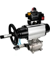 Кран шаровой DN.ru BV3232P(3pc)-FP-W-ISO-H Ду80 Ру25, полнопроходной, трехсоставной, нержавеющая сталь 316, уплотнение - PTFE, под приварку, с пневмоприводом PA-DA-105-1, пневмораспределителем 4V320-10 AC220V, БКВ APL-410N Ex