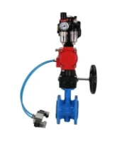 Затвор дисковый поворотный DN.ru WBV1313E-2W-F-H Ду100 Ру16 фланцевый, корпус - чугун GGG40, диск - чугун GGG40, EPDM, с пневмоприводом DN.ru PA-DA-105, пневмораспределителем 4V320-08 AC220V, БКВ APL-510N EX, дублером MON1-250-T26-ISO и БПВ AFC2000