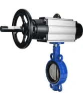 Затвор дисковый поворотный DN.ru WBV1132N-2W-Fb-H Ду125 Ру16, корпус - чугун GG25, диск - нержавеющая сталь 316L, уплотнение - NBR, с пневмоприводом DN.ru PA-DA-105-1