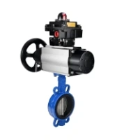 Затвор дисковый поворотный DN.ru WBV1432N-2W-Fb-H Ду125 Ру16, корпус - чугун GGG50, диск - нержавеющая сталь 316L, уплотнение - NBR, с пневмоприводом DN.ru PA-DA-105-1 двойного действия, пневмораспределителем 4M310-08 AC220V, БКВ APL-410N EX