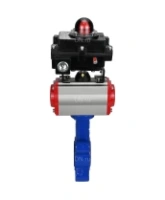 Затвор дисковый поворотный DN.ru WBV1616E-2W-Fb-H Ду100 Ру16 LUG корпус - чугун QT450, диск - чугун QT450, уплотнение - EPDM, с пневмоприводом DN.ru PA-DA-083 и БКВ APL-410N EX
