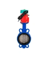 Затвор дисковый поворотный DN.ru WBV1432N-2W-Fb-H Ду40 Ру16 корпус - чугун GGG50, диск - нержавеющая сталь 316L, уплотнение - NBR, с пневмоприводом PA-SA-083 и магнитным переключателем ALS200D