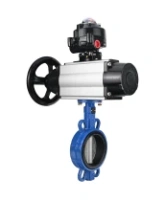 Затвор дисковый поворотный DN.ru WBV1132N-2W-Fb-H Ду125 Ру16, корпус - чугун GG25, диск - нержавеющая сталь 316L, уплотнение - NBR, с пневмоприводом DN.ru PA-DA-105-1 двойного действия, пневмораспределителем 4M310-08 AC220V, БКВ APL-510N-EX