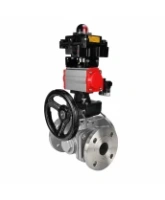Кран шаровой DN.ru BV3232P(2pc)-FP-3WL-F-ISO-H Ду20 Ру16 HYMT трехходовой L-тип, полнопроходной, фланцевый, корпус - нерж.сталь AISI316, с пн.приводом PA-DA-052, пн.распределителем 4M320-08 AC220V, ручным дублером MON1-250-T26-ISO и БКВ APL-410N EX