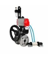 Кран шаровой DN.ru BV3232P(2pc)-FP-F-ISO-H Ду65 Ру16, фланцевый, полнопроходной, двухсоставной, нержавеющая сталь SS316, PTFE, с пневмоприводом PA-DA-083, с пневмораспределителем 4V320-08 AC220V, ручным дублером MON2-450-T28-ISO, БПВ AFC2000