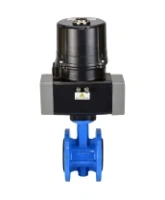 Затвор дисковый поворотный DN.ru WBV1331E-2W-F-H Ду125 Ру16 фланцевый, корпус - чугун GGG40, диск - нержавеющая сталь 304, уплотнение - EPDM, с электроприводом четвертьоборотным DN.ru QTSA-N-030EM-O0-220VAC с пружинным возвратом
