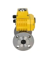 Кран шаровой DN.ru BV3131P(3pc)-FP-F-ISO-H Ду65 Ру25 трехсоставной из нержавеющей стали SS304, фланцевый, полнопроходной с электроприводом DN.ru QT-N-010EM-O1-380VAC-У1