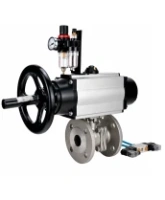 Кран шаровой DN.ru BV3232P(2pc)-FP-F-ISO-H WDVF Ду100 Ру16 полнопроходной, фланцевый, корпус - нержавеющая сталь 316, уплотнение - PTFE, с пневмоприводом PA-DA-105-1, пневмораспределителем 4V320-08 AC220V и БПВ AFC2000