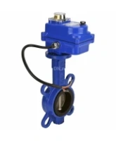 Затвор дисковый поворотный DN.ru WBV1432E-2W-Fb-H Ду40 Ру16, корпус - чугун GGG50, диск - нержавеющая сталь 316L, уплотнение - EPDM, с электроприводом DN.ru QT-N-003EM-O1-12VDC-У1 blue 12В