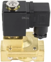 Клапан электромагнитный DN.ru VS400-ET-NC-24VDC 1/2″ Ду15 Ру16, соленоидный двухходовой, корпус - латунь, уплотнение - EPDM, резьбовой, нормально-закрытый, пилотный, катушка - 24В