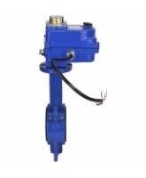 Затвор дисковый поворотный DN.ru WBV1432E-2W-Fb-H Ду40 Ру16, корпус - чугун GGG50, диск - нержавеющая сталь 316L, уплотнение - EPDM, с электроприводом DN.ru QT-N-003EM-O1-12VDC-У1 blue 12В
