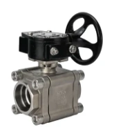 Кран шаровой DN.ru BV3232P(3pc)-FP-SW-ISO-H Ду80 Ру63 полнопроходной, корпус - нержавеющая сталь SS316, под приварку, с редуктором RDN RQN4-500Z-T30