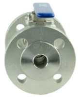 Кран шаровой DN.ru BV3232P(2pc)-FP-F-ISO-H Ду20 Ру40, корпус - нержавеющая сталь 316, уплотнение - PTFE, полнопроходной фланцевый с ISO-фланцем и рукояткой, 9х9, F03/F04