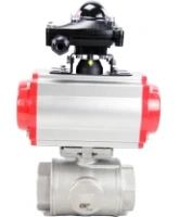 Кран шаровой DN.ru BV3232P(4pc)-SP-3WL-T-ISO-H Ду40 Ру63 стандартнопроходной трехходовой L-тип, нерж. сталь SS316, внутренняя резьба, уплотнение - PTFE, пн.приводом PA-DA-065, пн.распределителем 4M310-08 DC24V и БКВ APL-210N