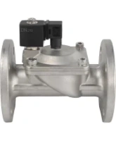 Клапан электромагнитный DN.ru VS631-NF-NC-24VDC Ду40 Ру10, соленоидный двухходовой, корпус - нержавеющая сталь 304, уплотнение - NBR, фланцевый, нормально-закрытый, пилотный, катушка - 24В DAR