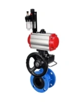 Затвор дисковый поворотный DN.ru WBV1313E-2W-F-H Ду100 Ру16 фланцевый, корпус - чугун GGG40, диск - чугун GGG40, EPDM, с пневмоприводом PA-DA-105, пневмораспределителем DN.ru 4M310-08 AC220V, ручным дублером DN.ru MON1-250-T26-ISO и БПВ DN.ru AFC2000
