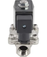 Клапан электромагнитный DN.ru VS231-ET-NC-24VDC 1/2″ Ду15 Ру7, соленоидный двухходовой, корпус - нержавеющая сталь 304, уплотнение - EPDM, резьбовой, нормально-закрытый, прямого действия, катушка - 24В