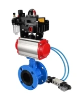 Затвор дисковый поворотный DN.ru WBV1313E-2W-F-H Ду100 Ру16 фланцевый, корпус - чугун GGG40, диск - чугун GGG40, EPDM, с пневмоприводом DN.ru PA-DA-105, пневмораспределителем DN.ru 4V320-08 AC220V, БКВ DN.ru APL-410N EX и БПВ DN.ru AFC2000