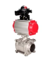 Кран шаровой DN.ru BV3232P(3pc)-FP-W-ISO-H WDVF Ду15 Ру63 полнопроходной, трехсоставной, корпус - нержавеющая сталь 316, уплотнение - PTFE, под приварку, с пневмоприводом PA-SA-065, пневмораспределителем 4M310-08 DC24V, БКВ APL-210N