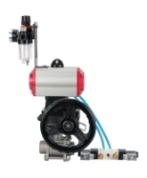 Кран шаровой DN.ru BV3232P(3pc)-FP-W-ISO-H Ду65 Ру25, полнопроходной, трехсоставной, нержавеющая сталь 316, PTFE, под приварку, с пневмоприводом PA-DA-083, пневмораспределителем 4V320-10 AC220V, ручным дублером MON2-450-T28-ISO, БПВ AFC2000