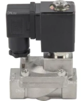 Клапан электромагнитный DN.ru VS431-ET-NC-24VDC 3/8″ Ду10 Ру16, соленоидный двухходовой, корпус - нержавеющая сталь 304, уплотнение - EPDM, резьбовой, нормально-закрытый, пилотный, катушка - 24В
