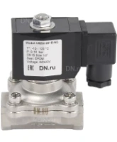 Клапан электромагнитный DN.ru VS231-ET-NC-220VAC 1/2″ Ду15 Ру10, соленоидный двухходовой, корпус - нержавеющая сталь 304, уплотнение - EPDM, резьбовой, нормально-закрытый, прямого действия, катушка - 220В