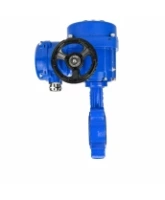 Затвор дисковый поворотный DN.ru WBV1631E-2W-Fb-H Ду125 Ру16 LUG межфланцевый, корпус - чугун QT450, диск - нержавеющая сталь AISI 304, уплотнение - EPDM, с электроприводом QT-N-015M-O2-220VAC-У1 с моментной муфтой и штурвалом