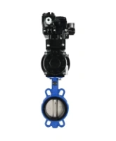 Затвор дисковый поворотный DN.ru WBV1413E-2W-Fb-H Ду150 Ру16, корпус - чугун GGG50, диск - чугун GGG40, уплотнение - EPDM, с пневмоприводом DN.ru PA-DA-105-1 двойного действия и с электропневматическим поворотным позиционером YT-1000RSN с обратной связью