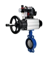 Затвор дисковый поворотный DN.ru WBV1432E-2W-Fb-H Ду150 Ру16, корпус - чугун GGG50, диск - нержавеющая сталь 316L, уплотнение - EPDM, с пневмоприводом PA-DA-105-1, пневмораспределителем 4M310-08 AC220V, БКВ APL-510N EX, БПВ AFC2000