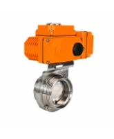 Затвор дисковый поворотный DN.ru WBV3131E-2W-T-H Ду100 Ру10 резьбовой, корпус - пищевая нержавеющая сталь 304, уплотнение - EPDM, с электроприводом QT-N-005EM-B1-220VAC-У1 c датчиком обратной связи и входным управляющим сигналом 0-10В HARK