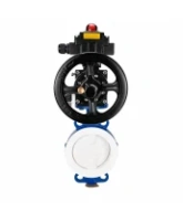 Затвор дисковый поворотный DN.ru WBV3434Pf-2W-Fb-R Ду200 Ру16, корпус - угл. сталь WCB, диск - угл. сталь WCB, футерованный PTFE, уплотнение - PTFE, с пневмоприводом PA-DA-105-1, пневмораспределителем 4M310-08 AC220V, БКВ APL-410N EX и БПВ AFC2000