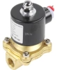 Клапан электромагнитный DN.ru VS100-ET-NC-220VAC 3/8″ Ду10 Ру10, соленоидный двухходовой, корпус - латунь, уплотнение - EPDM, резьбовой, нормально-закрытый, прямого действия, катушка - 220В