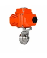Затвор дисковый поворотный DN.ru WBV3131S-2W-C-H Ду100 Ру10 кламповый, корпус - пищевая нержавеющая сталь 304, уплотнение - Silicon, с электроприводом QT-N-003EM-O1-220VAC-У1 HARK