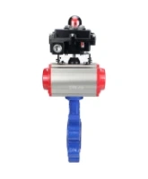 Затвор дисковый поворотный DN.ru WBV1616E-2W-Fb-H Ду100 Ру16 LUG корпус - чугун QT450, диск - чугун QT450, уплотнение - EPDM, с пневмоприводом DN.ru PA-DA-083, пневмораспределителем 4M310-08 AC220V и БКВ APL-410N EX