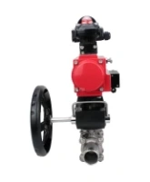 Кран шаровой DN.ru BV3232P(3pc)-FP-W-ISO-H LONG Ду50 Ру40 полнопроход., корпус - нерж.сталь 316, уплотнение - PTFE, под приварку, с пн.приводом PA-DA-083, пн.распределителем 4M310-08 AC220V, ручным дублером MON2-450-T28-ISO и БКВ APL-210N