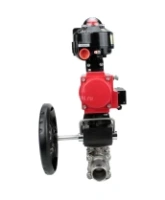 Кран шаровой DN.ru BV3232P(3pc)-FP-W-ISO-H LONG Ду50 Ру40 полнопроход., корпус - нерж.сталь 316, уплотнение - PTFE, под приварку, с пн.приводом PA-DA-083, пн.распределителем 4M310-08 AC220V, ручным дублером MON2-450-T28-ISO и БКВ APL-510N EX