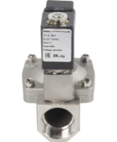 Клапан электромагнитный DN.ru VS431-VT-NC-24VAC 1″ Ду25 Ру16 пилотного действия двухходовой, корпус - сталь нержавеющая 304, присоединение - внутренняя резьба, уплотнение - VITON, нормально-закрытый, катушка - 24В AC